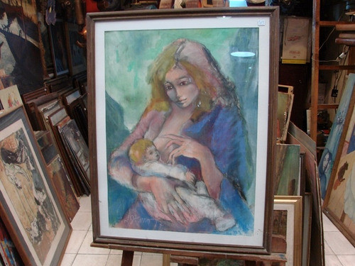 G. Lubrano / Maternidad / Pastel Enmarcado / 70 X 50 # 1713 1