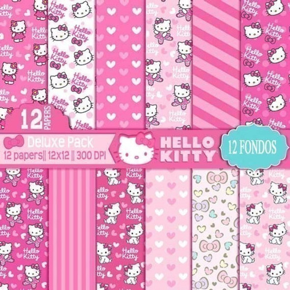 Kit Imprimible Hello Kitty 12 Fondos  * Ver Promo * 0