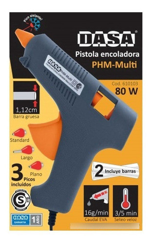 Pistola Pegamento Phm-multi Encoladora 3 Picos 80w +2 Barras 1