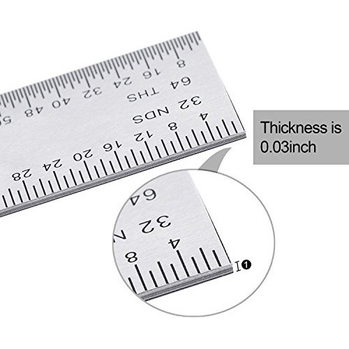 Regla Acero Inoxidable 6 Pulgadas Para Ingeniería 1
