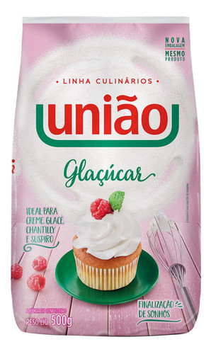 Açúcar Refinado Glaçúcar União 500g Kit Com 6 Unidades 1