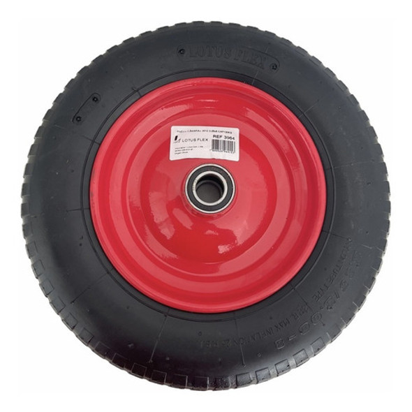 Roda P/ Carrinho De Mão Completa Aro Pneu Câmara 100kg C/2pc 0
