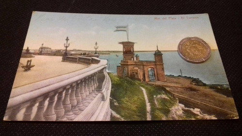 Mar Del Plata Foto Postal Antigua Coloreada El Torreon 0