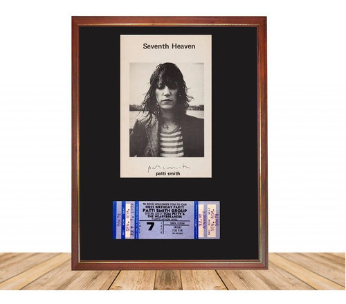 Patti Smith Foto Con Firma Y Entrada 1978 Enmarcados 0