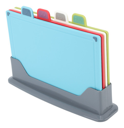 Conjunto De Tábuas De Corte De Plástico De 4 Peças, Suporte 0