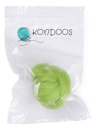 Lana Natural De Kondoos, 2 Onzas, Color Manzana Verde 1