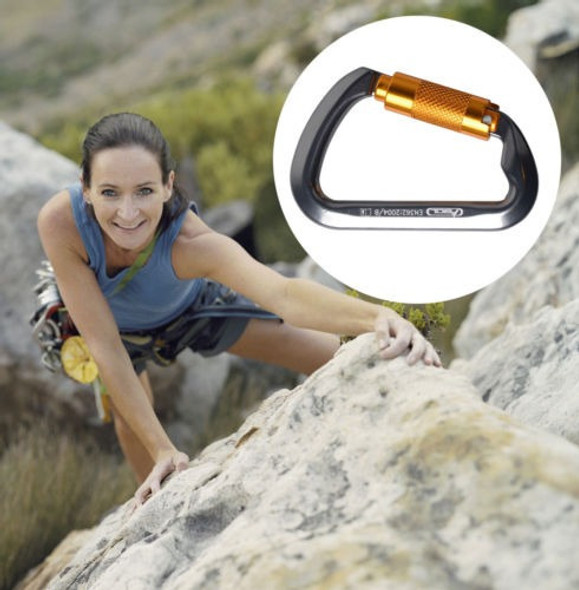 30kn D Forma Aluminio Auto Cierre Mosquetón Gancho De Tornil 1