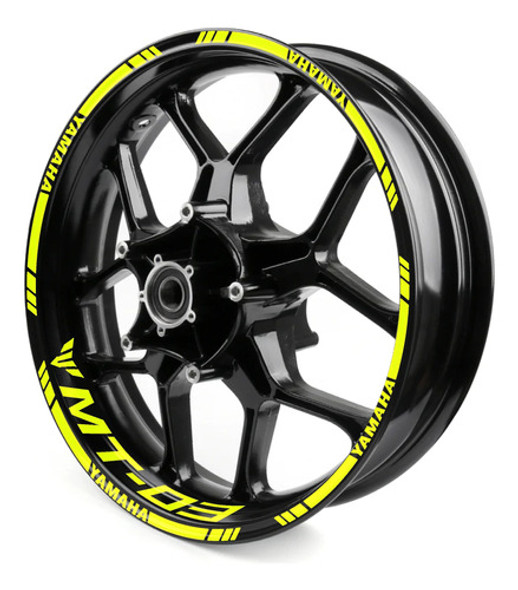 Calcos Amarillo Fluor Llantas Yamaha Mt-03 Mt03 0
