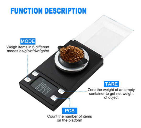 Escala Digital De Miligramas 3x 100g/0,001 G, Quilate De Alt 1