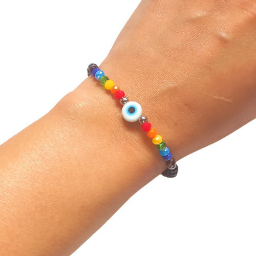 Pulsera Elastizada 7 Chakras Con Ojo Turco 0