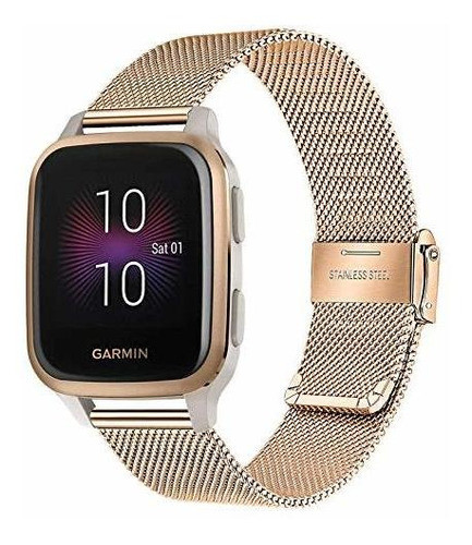 Correa Para Garmin Venu Sq Music - Rose Gold 0