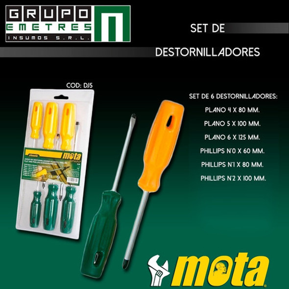 Juego De Destornilladores - 6 Piezas Mota 1