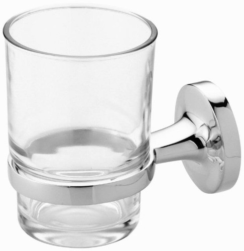 Vaso Porta Cepillo De Vidrio Y Metal Cromado Baño Mf Shop 0