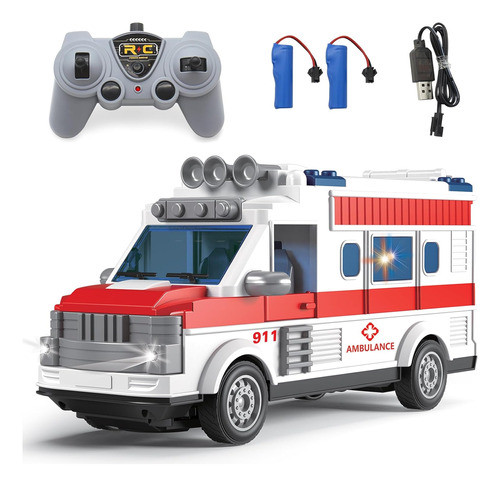 Ambulancia De Juguete Con Luces Y Sonido, 24 Cm De Largo 0