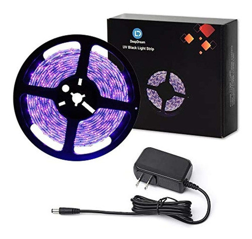 Deepdream Tira De Luz Ultravioleta De Led Negro 16.4ft / 5m 1