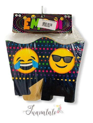 Cajita Pochoclera X 6 U Emoji Cumpleaños Cotillón Juanalalo 1