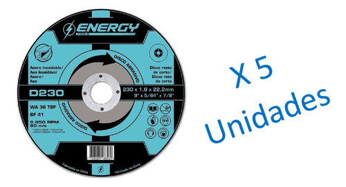 Discos Corte Metal 230mm 9pulgadas Energy - Ynter Industrial 1