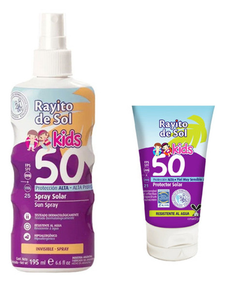 Rayito De Sol Protector Solar Kids Fps 50 195ml + Kids 30g 0