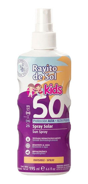 Rayito De Sol Protector Solar Kids Fps 50 195ml + Kids 30g 1