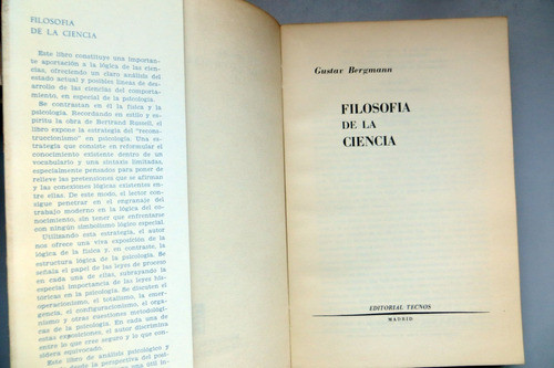 Filosofía De La Ciencia Gustav Bergmann Estructura Y Función 1