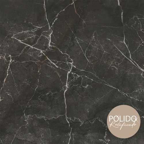 Porcelanato Gres Revestimiento Negro Pulido 66x66 Caja 1