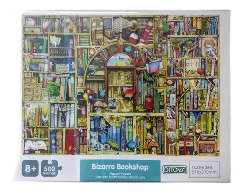 Rompecabezas 500 Piezas Bizarre Bookshop Ditoys+8(518x370mm) 0