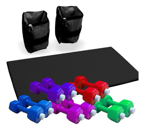 Kit Colchoneta Par Tobilleras Par Mancuernas Recargables 0