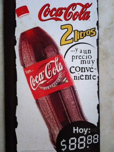 Cartel Publicidad Coca Cola Doble Faz, Carton 1