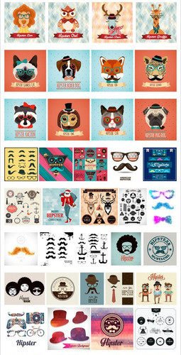 Lo Ultimo!! Hipsters. Pack Vectores Sublimación, Serigrafía. 0