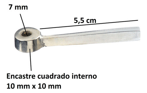 Manija Palanca Cromada Llave Paso Para Gas Cuadrado Metal 1
