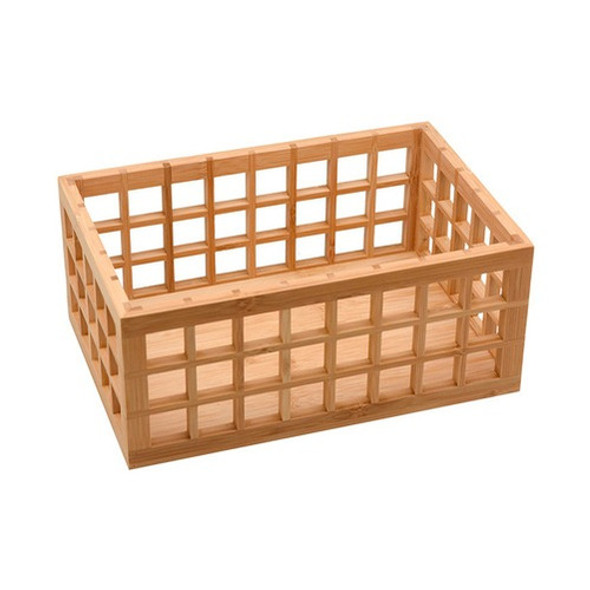 Cesto Organizador Bambu Bege 11,5x17,5x26,5 Cm Cm Oikos 0