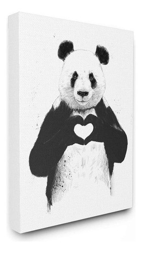 Stupell Industries Oso Panda Blanco Y Negro Haciendo Una Ilu 0