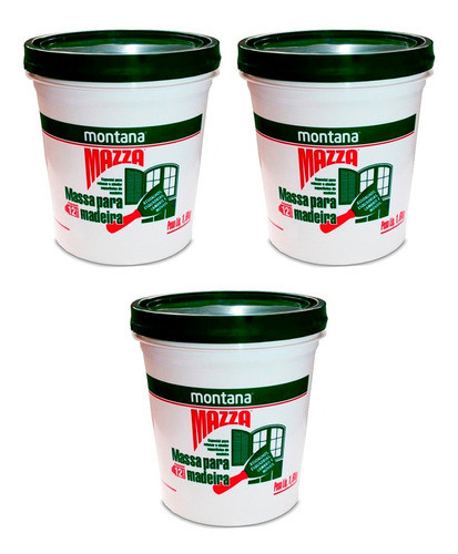 Kit 3 Massa Para Madeira 1,6kg Cor Imbuia Montana Mazza 0