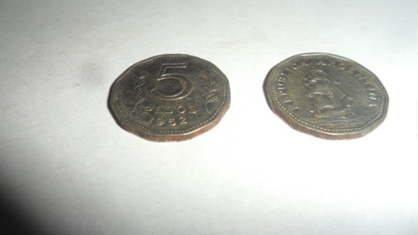 Moneda Argentina 5 Pesos 1962 ( Fragata Sarmiento) 1