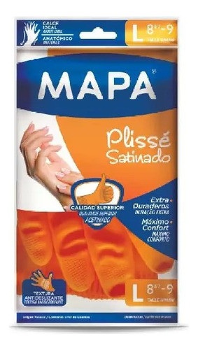 Mapa Guante Plisse Satinado Tamaño L (8 1/2 A 9) 0