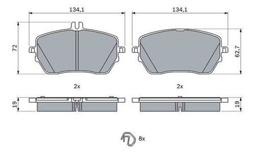 Jgo De Pastillas De Freno Delanteras Mercedes Benz Clase A20 1