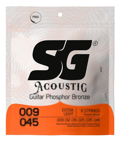 Encordoamento Corda Violão Aço 09 Sg Fosforo Bronze 6689 0