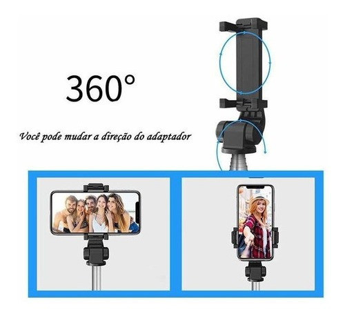 Bastão Pau Selfie Tripe Controle Bluetooth Retrátil Celular 1
