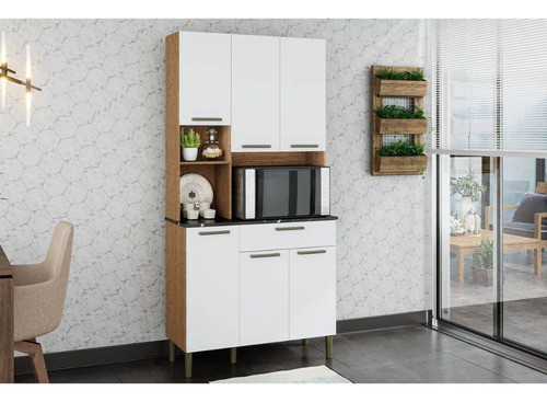 Cozinha Completa Tannat Gold 6ptas 1gav 70cm Castanho/off Wh 0