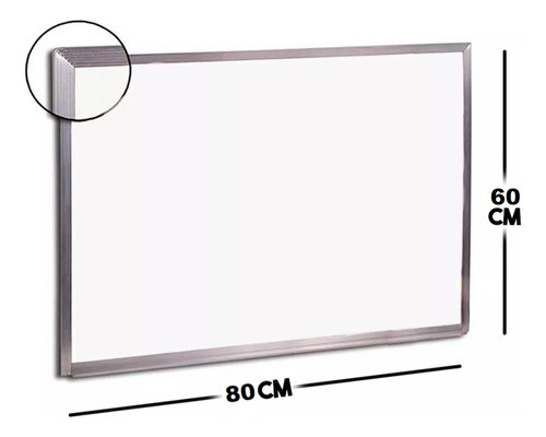 Kit Lousa Quadro Branco 80x60 + 2 Marcadores E Apagador 1