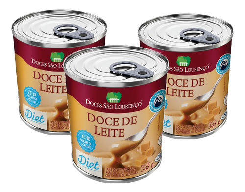 Kit 3 Und Doce De Leite Diet São Lourenço Lata 345g 0