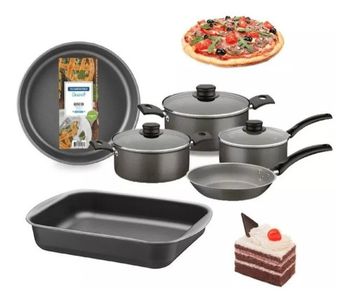 Juego Ollas Cocina+asadera 34cm+tortera  Tramontina Kirkor 0