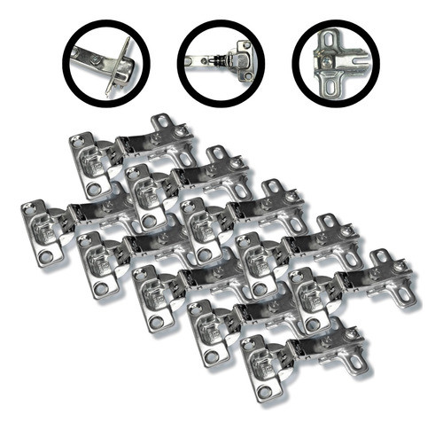 22x Dobradiça Curva Armário Cozinha Guarda Roupa Móveis 26mm 0