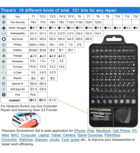 Kit Destornillador + Puntas Multifuncion Ogodeal 155 En 1 1