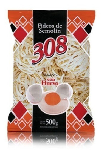 Fideos 308 Nido N 2 Huevo 500 Grs X 2 Unidades 0