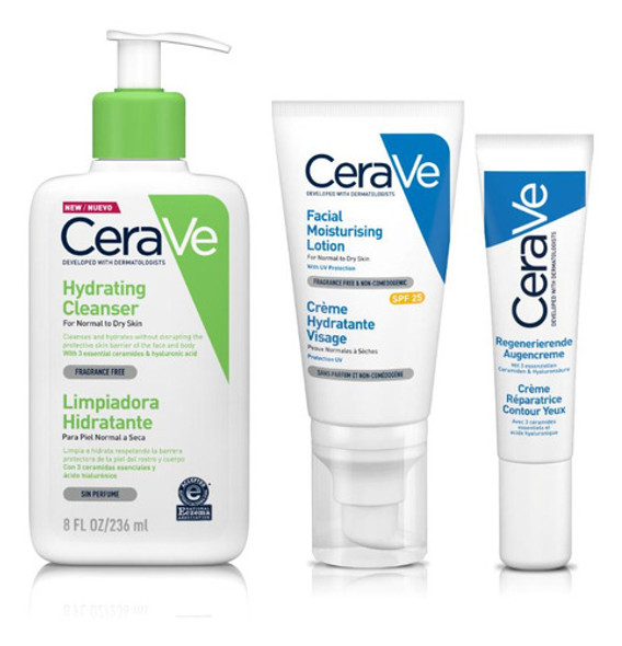 Pack Cerave Loción Limp+hidratante Facial+cr Reparadora Ojos 0 Pack Cerave Loción Limp+hidratante Facial+cr Reparadora Ojos 0