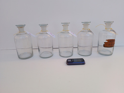 Par D Antiguos Frasco Farmacia Boticario Cierre Esmerilado G 0