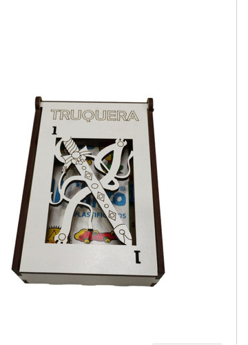 Truquera Caja De Madera Anotador Truco Con Juego De Cartas 0