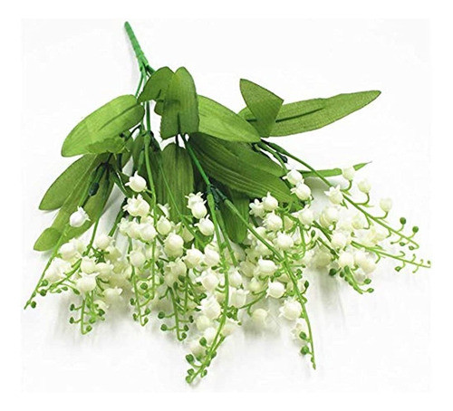 4 Uds. De Flores Artificiales, 7 Ramas, Lirio Blanco De Los 1