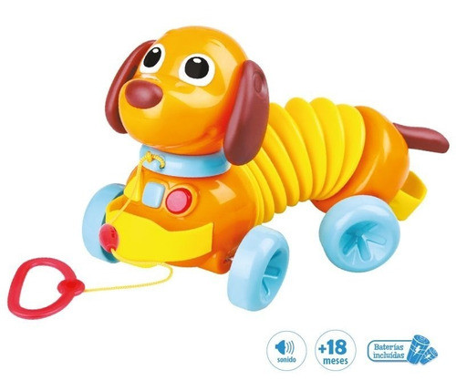 Arrastre Perro Salchicha Acordeón Musical Bebe Slinky Duende 1